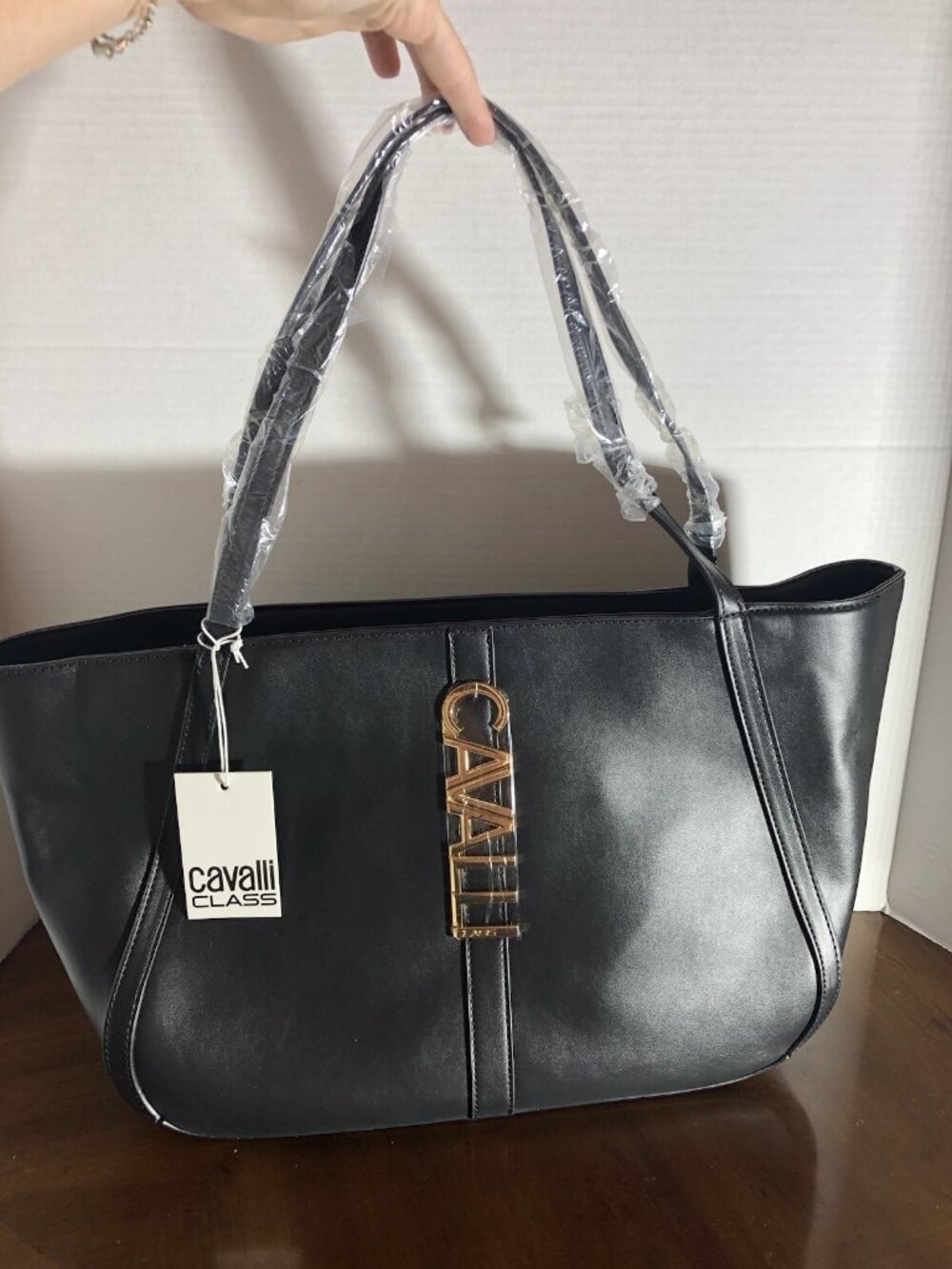 Cavalli Class Sandra Shopper In Black 19” x 11” x 7”
